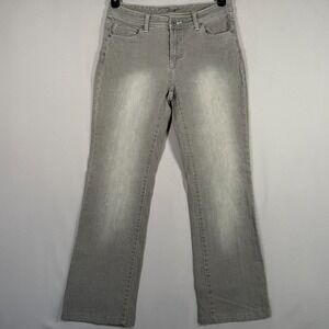 Chico's Platinum Jeans Women's size 0 30x 27.5 in Gray‎ Straight Leg Denim Pants